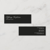 Handschrift Gewoon donkergrijs modern Mini Visitekaartje (Voorkant / Achterkant)