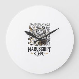 Handschrift Kat Kat Middeleeuwse Manuscript Vintag Grote Klok
