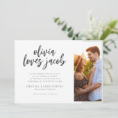 Handschrift met foto QR Code Informal Weddenschap Kaart (Staand voorkant)