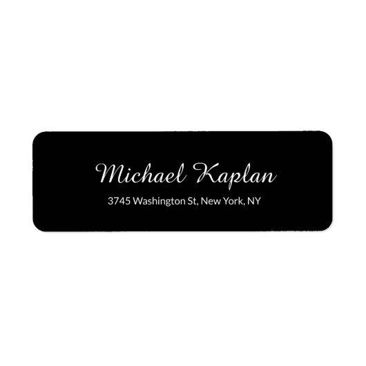 Handschrift Minimalist Professioneel Zwart Classic Etiket (Voorkant)