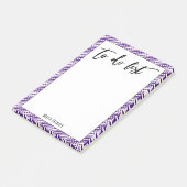 Handschrift om het Paarse witte patroon van het Re Post-it® Notes (Schuin)
