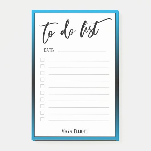 Handschrift om te doen lijst bekleed hemelsblauw o post-it® notes (Voorkant)