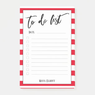 Handschrift om te doen lijst Cherry Red Stripes, g Post-it® Notes