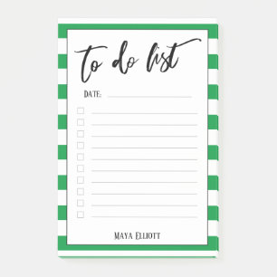Handschrift om te doen lijst groene strepen, gevoe post-it® notes