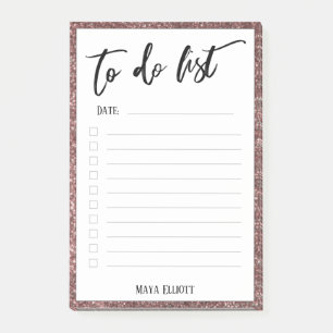 Handschrift om te doen lijst Roos gouden glitter r Post-it® Notes