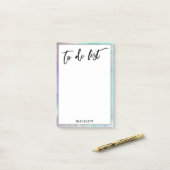 Handschrift om te doen lijst veelkleurige pastelra post-it® notes (Op bureau)