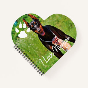 Handschrift overlay Doberman Pinscher Hond foto Notitieboek