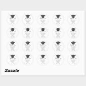 Handschrift Pet & Tassel Afstuderen Dank u Ronde Sticker (Vel)