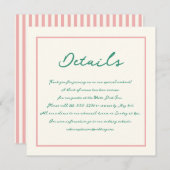 Handschrift Pinky Pastel Retro bruiloft details Kaart (Voorkant / Achterkant)