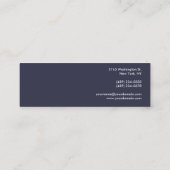 Handschrift Plain Midnight Blue Modern Feminine Mini Visitekaartje (Achterkant)