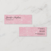 Handschrift Plain Pink Modern Slim Vrouwelijk Mini Visitekaartje (Voorkant / Achterkant)
