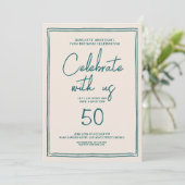 Handschrift Retro 50ste verjaardagsfeestje Kaart (Staand voorkant)