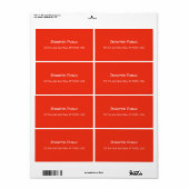 Handschrift Rode witte Sjabloon met Kerstmis Etiket (Full Sheet)