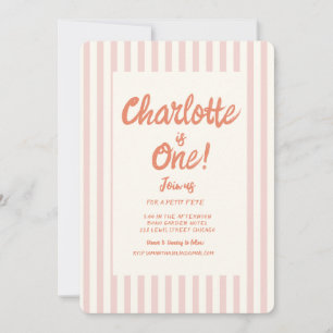 Handschrift Roze Pastel Retro Baby Verjaardag Kaart