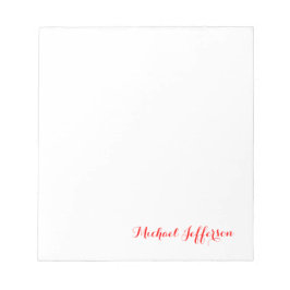 Handschrift Schrift Elegant Eenvoudig Rood Wit Notitieblok