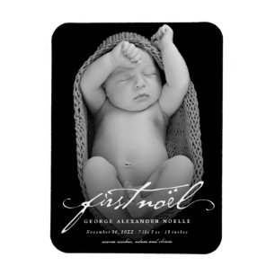  handschrift script baby's eerste nieuwe foto magneet