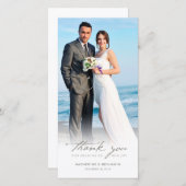 handschrift script Classic Photo Wedding Bedankkaart (Voorkant / Achterkant)
