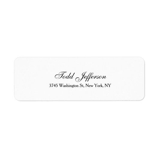 Handschrift Script Creative Plain Zwart & Wit Etiket (Voorkant)