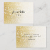 Handschrift Script Elegant Modern Goud Glitter Visitekaartje (Voorkant / Achterkant)