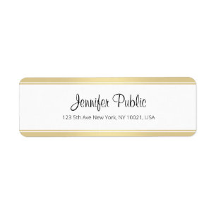 Handschrift Script elegant Simple Sjabloon Gold Etiket