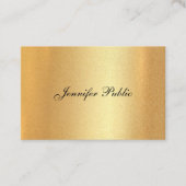 Handschrift Script Elegante kalligrafie Faux Gold Visitekaartje (Voorkant)