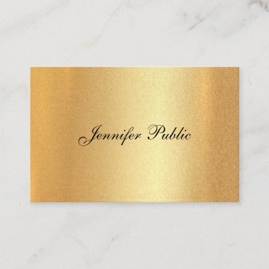 Handschrift Script Elegante kalligrafie Faux Gold Visitekaartje (Voorkant)