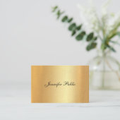 Handschrift Script Elegante kalligrafie Faux Gold Visitekaartje (Staand voorkant)
