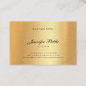 Handschrift Script Elegante kalligrafie Faux Gold Visitekaartje (Achterkant)