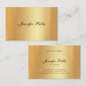 Handschrift Script Elegante kalligrafie Faux Gold Visitekaartje (Voorkant / Achterkant)