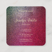 Handschrift Script Modern Elite Glitter Sjabloon Vierkante Visitekaartje (Achterkant)