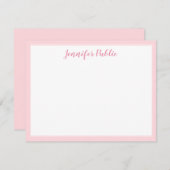 Handschrift Script naam Blush Pink Sjabloon Modern (Voorkant / Achterkant)