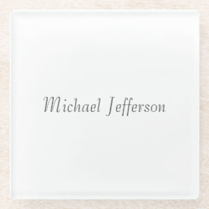 Handschrift Script Naam Elegant Plain Simple Glazen Onderzetter