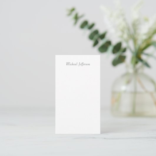 Handschrift Script Naam Elegant Plain Simple Informatiekaartje (Staand voorkant)