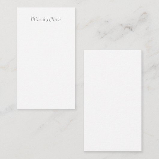Handschrift Script Naam Elegant Plain Simple Informatiekaartje (Voorkant / Achterkant)