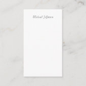 Handschrift Script Naam Elegant Plain Simple Informatiekaartje (Voorkant)