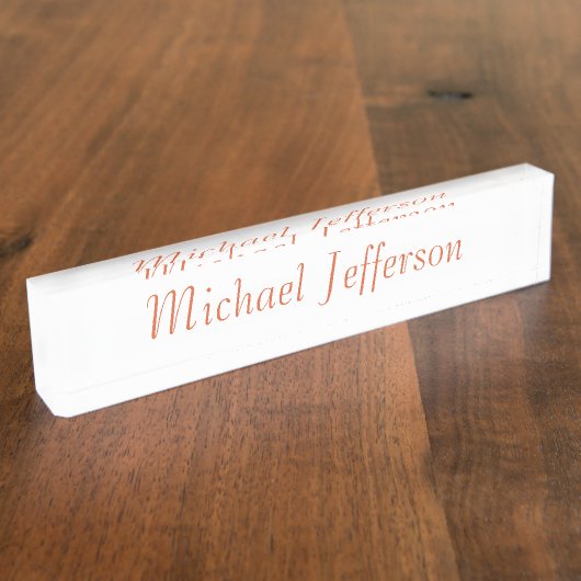 Handschrift Script Naam Elegant Plain Simple Naambordje (Zijkant)
