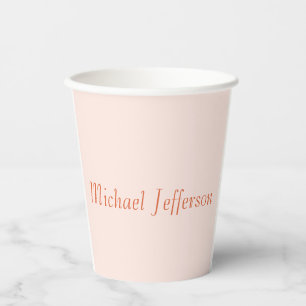 Handschrift Script Naam Elegant Plain Simple Papieren Bekers
