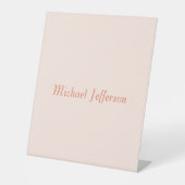 Handschrift Script Naam Elegant Plain Simple Reclamebord Met Voetstuk (Voorkant)
