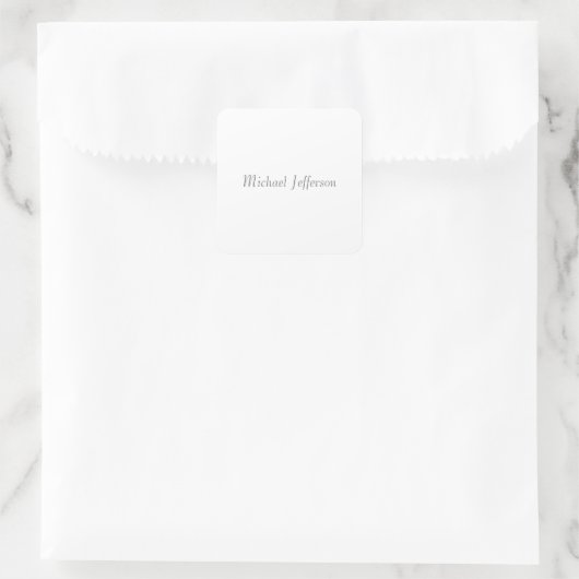 Handschrift Script Naam Elegant Plain Simple Vierkante Sticker (Tas)