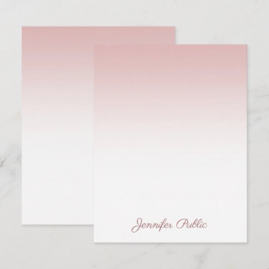 Handschrift Script Naam Modern Roos Gold Sjabloon (Voorkant / Achterkant)