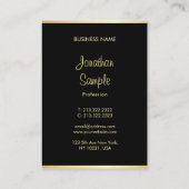 Handschrift Script Naam Zwart Goud Modern Sjabloon Visitekaartje (Achterkant)
