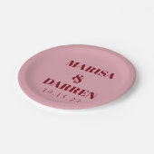 Handschrift Script Red Pink Custom Wedding Papieren Bordje (Gekanteld)