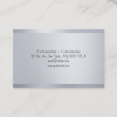 Handschrift Script Sjabloon Modern Faux Silver Visitekaartje (Achterkant)