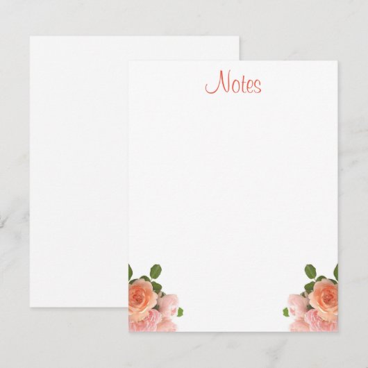 Handschrift Script Sjabloon Waterverf Floral (Voorkant / Achterkant)