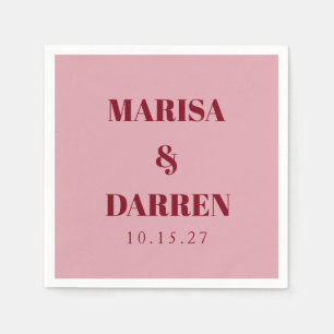 Handschrift Script Whisky Rood Roze Custom Wedding Servet