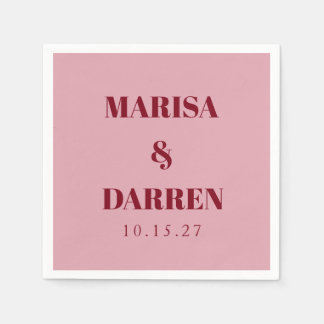 Handschrift Script Whisky Rood Roze Custom Wedding Servet