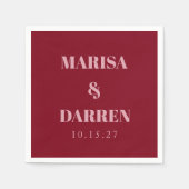 Handschrift Script Whisky Rood Roze Custom Wedding Servet (Voorkant)