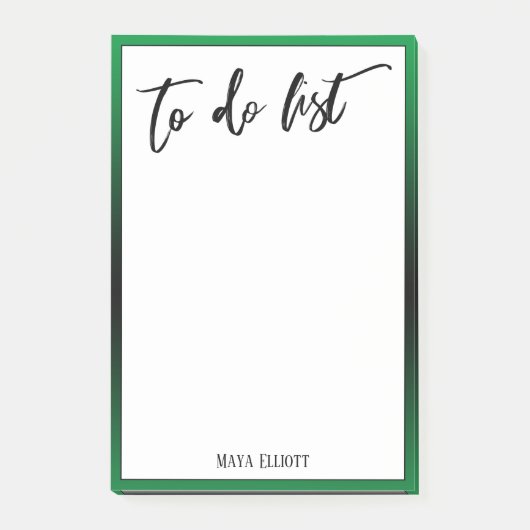 Handschrift te doen lijst heldergroene ombre rand post-it® notes (Voorkant)