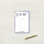 Handschrift te doen lijst Paarse Waterverf rand Post-it® Notes (Op bureau)