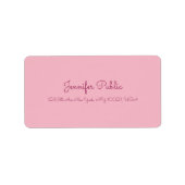 Handschrift Tekst handschrift Elegant roze modern Etiket (Voorkant)